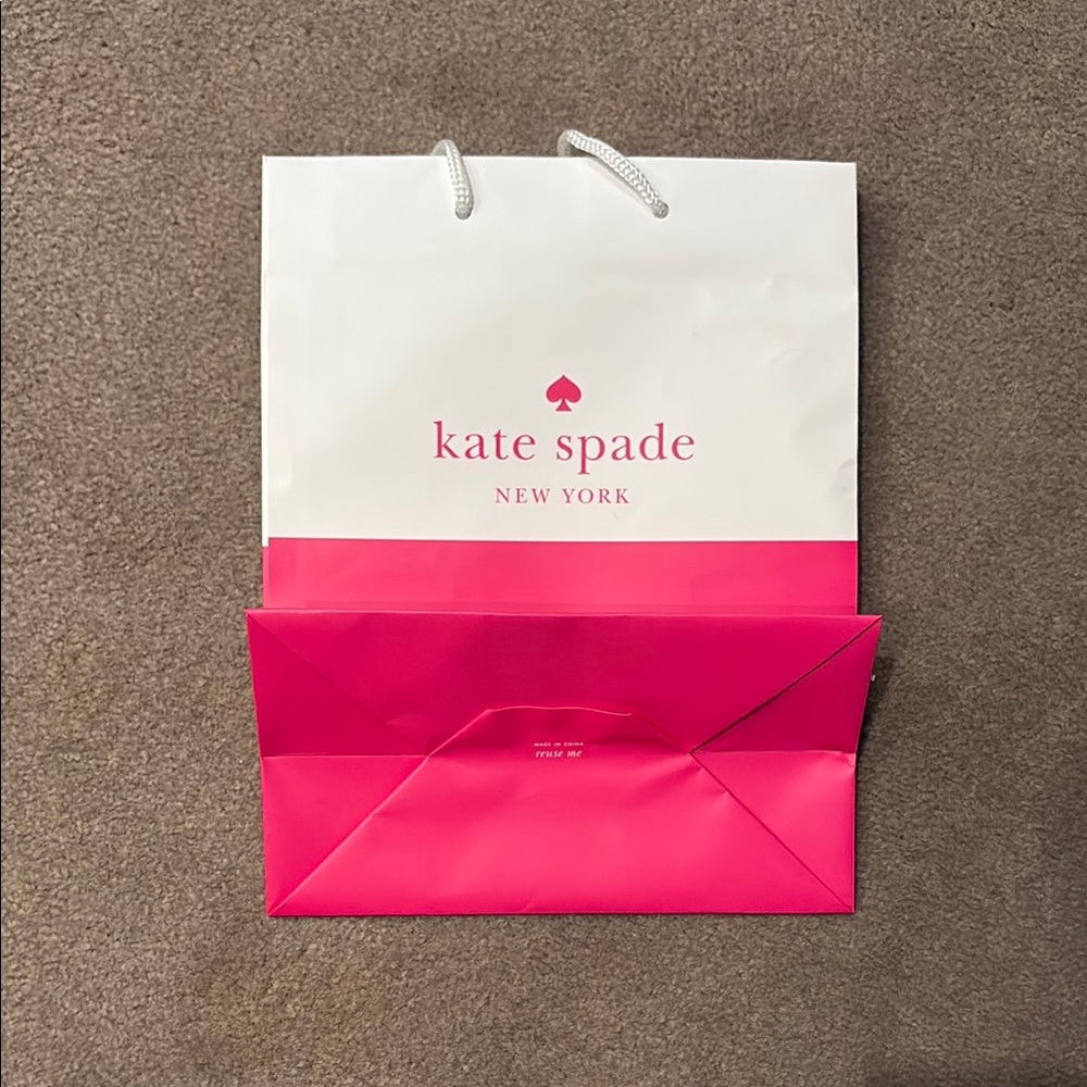 Kate Spade Pink and White Shopping Bag